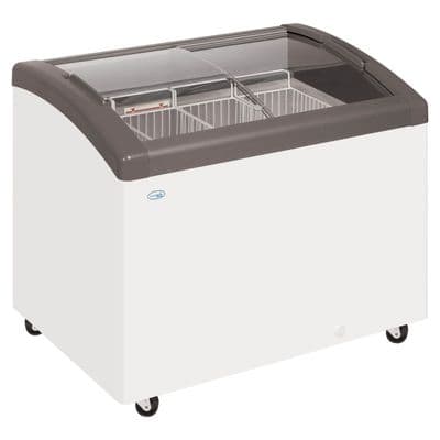 Elcold FOCUS 73 GREY Sliding Curved Glass Lid Chest Freezer