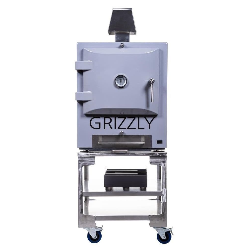 Grizzly Commercial Charcoal Oven and Smoker Grill Grey with Stand