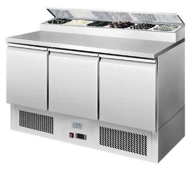 Ice-A-Cool ICE3853GR 3 Door Refrigerated Saladette Prep Counter 380 Litres