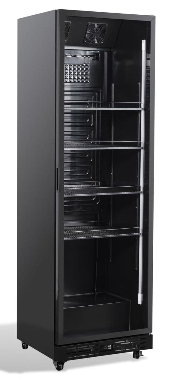 Kool SC360 Black Single Door Upright Display Fridge - Wechillit.com