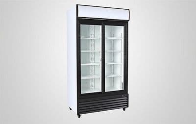 Kool UF800ALS Double Sliding Door Upright Display Fridge
