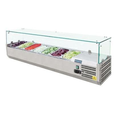 Polar G609 7 x 1/4GN  Counter Top Prep Fridge