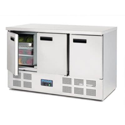 Polar G622 368ltr Triple Door Counter Fridge