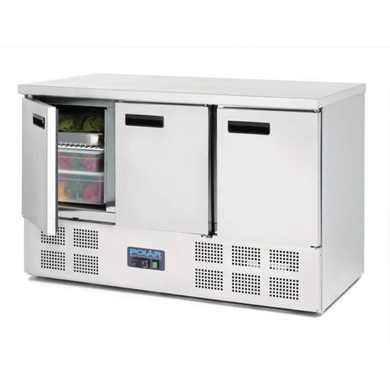 Polar G622 368ltr Triple Door Counter Fridge - Wechillit