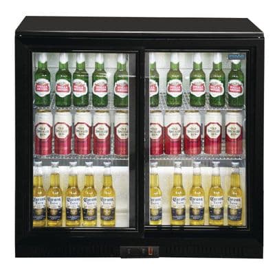 Polar GL003 Black  Double Sliding Door Bottle Cooler