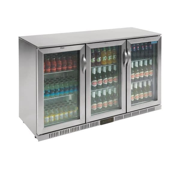 Polar GL009 Back Bar Cooler with Hinged Doors Stainless Steel 330Ltr