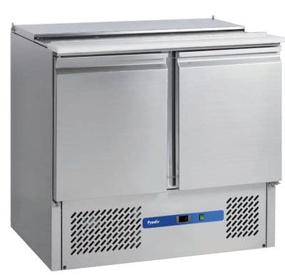 Prodis EC-2SALAD 2 Door Compact Saladette Table, 2 x 1/1 + 2 x 1/4GN Topping Well