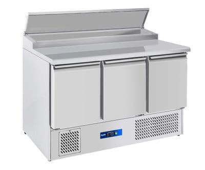 Prodis EC-3PREP 3 Door Compact Prep Table, 8 x 1/6GN Topping Well