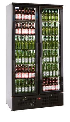 Prodis NT20-LE Double Door Black Finish Upright Bottle Cooler