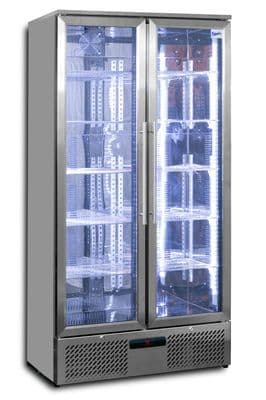 Prodis NT20ST-LE Double Door Stainless Steel Finish Upright Bottle Cooler
