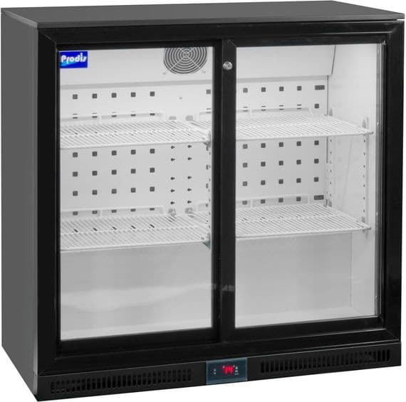 Prodis NT2BS-HC Double Sliding Door Black Bottle Cooler £363