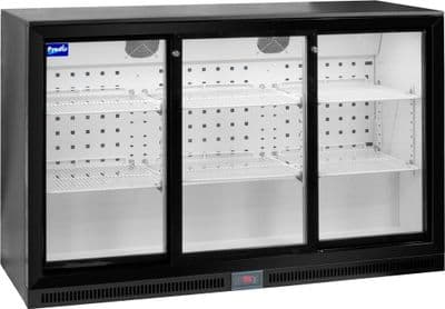 Prodis NT3BS-LE Triple Sliding Door Black Bottle Cooler