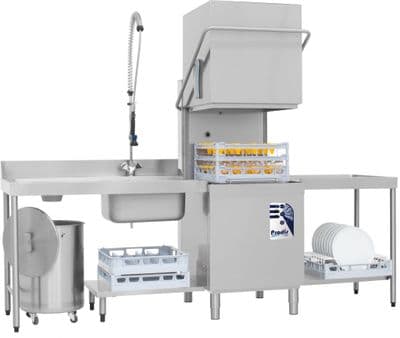 Prodis T1215BT Heavy Duty 500mm Basket Air Break Tank Hood Dishwasher, Gravity Drain, WRAS Approved