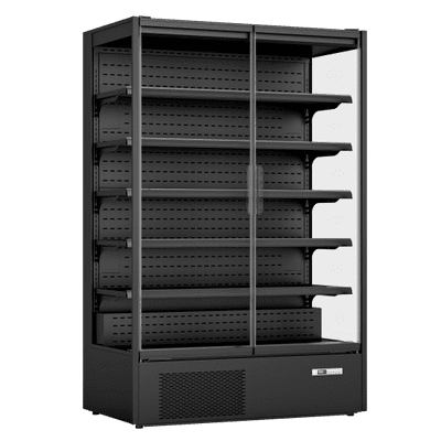 Prodis XMD1250-P-FGD-K 1.3m Glass Door Black Multideck Display Chiller