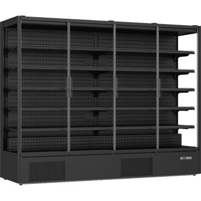 Prodis XMD2500-P-FGD-K 2.5m Glass Door Black Multideck Display Chiller