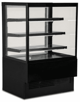 Sterling Pro EVOK-180 BLACK Square Glass Patisserie Counter, 1.8m / 2.88mÂ² Dec
