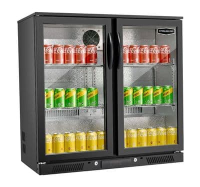 Sterling Pro Green SP2HC-BH Black Hinged Double Door Bottle Cooler 192 Ltrs / 180 Bottles