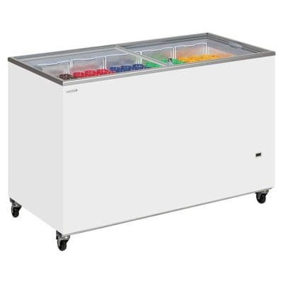 Tefcold IC400SC Sliding Flat Glass Lid Chest Freezer