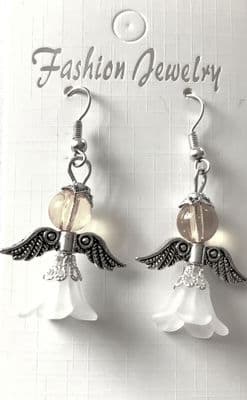 Angel Lucite Earrings White/Yellow 1