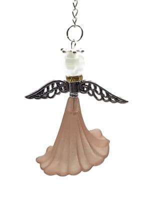 Angel of Hope Keyring L/Brown 4½