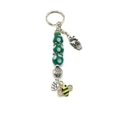 Bag Charm with Flower Basket & Bee Charm  4