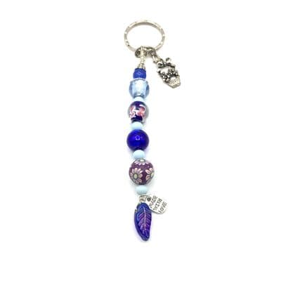 Bag Charm with S/P Flower Basket Charm Blue 5½