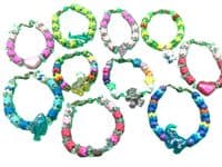 Childs ALPHABET Bead Bracelet PURPLE LION 5½