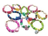 Childs ZigZag & Glass Bead Bracelet RED BIRD 5½