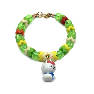 Childs ZigZag & Glass Bead Bracelet WHITE CAT 6