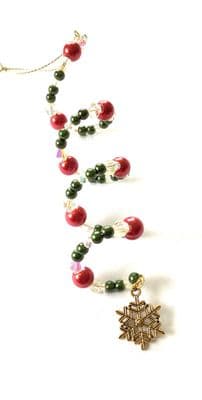Christmas SPIRAL Hanging Ornament with Snowflake Charm 5