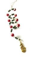 Christmas SPIRAL Hanging Ornament with Snowman Charm 5
