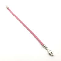 Corded Mesh Bracelet Pink  7½