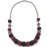 CRESCENT Necklace Brown Coloured 17½