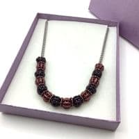 CRESCENT Necklace Brown Coloured 17½