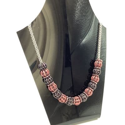 CRESCENT Necklace Brown Coloured 17½