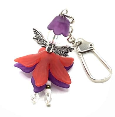 Dainty Fairy Red & Purple Keyring 4
