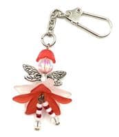 Dainty Fairy White & Red Keyring 4