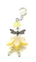 Dainty Fairy White & Yellow Keyring 4