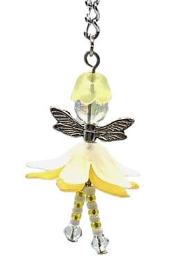 Dainty Fairy White & Yellow Keyring 4
