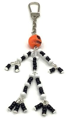 DANCING SKELETON with Orange Coloured Skull 5