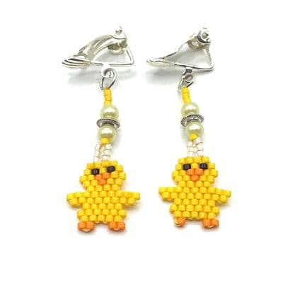 Easter Chick Earrings Clip-ons  SEA0070