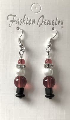 Father Christmas Earrings Small Red/White 1