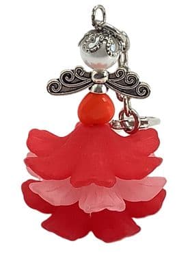 FLAMENCO LADY Lucite Flowers KEYRING 4