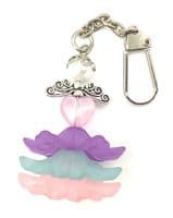 FLAMENCO LADY Lucite Flowers KEYRING 4