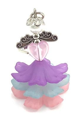 FLAMENCO LADY Lucite Flowers KEYRING 4