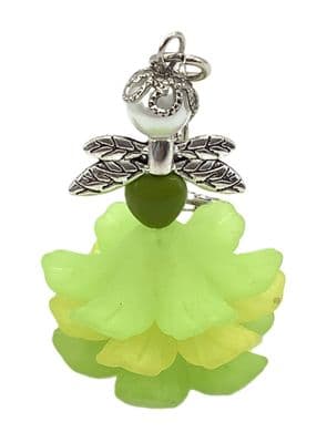 FLAMENCO LADY Lucite Flowers KEYRING 4