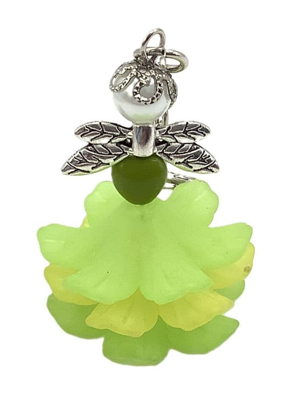 FLAMENCO LADY Lucite Flowers KEYRING 4