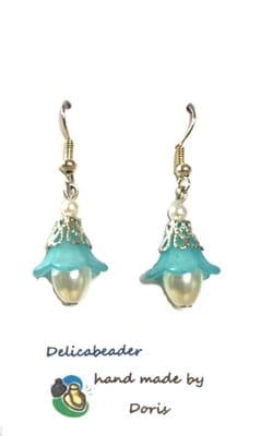 Flower Earrings Light Blue EAR0017