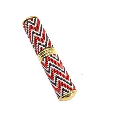 G/P Delica Beaded Perfume Atomiser RED BARGELLO patt  DEL0009
