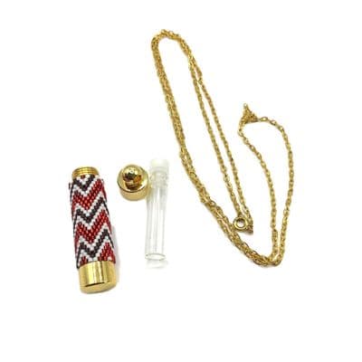 G/P Delica Beaded Perfume Holder RED BARGELLO Pattern  DEL0004